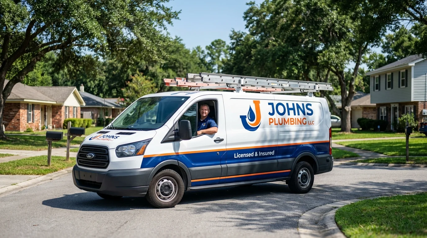 Johns Plumbing LLC service van in Enola, PA